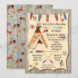 Tribal Teepy Pow wow Babydusch Inbjudningar
