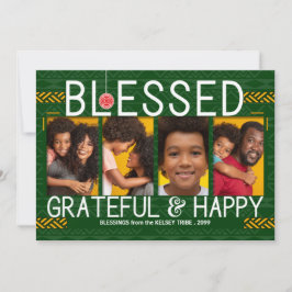 Tribal Temat Semesterhälsningar och Lycka 4 Foto Julkort