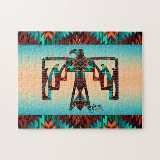 Tribal Thunderbird Jigszle Puzzle Pussel (Horisontell)
