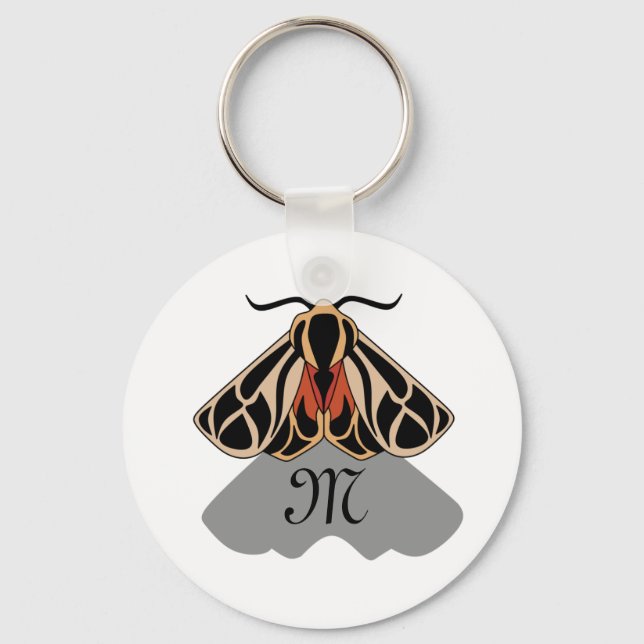 Tribal Tiger Moth Monogram Nyckelring (Framsida)
