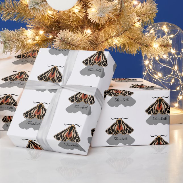 Tribal Tiger Moth Monogram Presentpapper (Helgdagar)