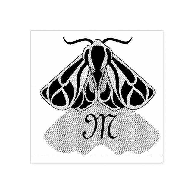 Tribal Tiger Moth Monogram Stämpel (Tryck)