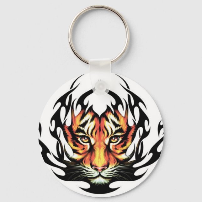 Tribal Tiger Tattoo Nyckelring (Framsida)