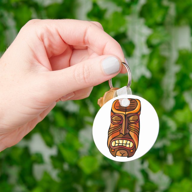 Tribal Tiki-mask Polynesisk stil Nyckelring (Skapare uppladdad)