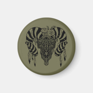 Tribal tjur skalle magnet