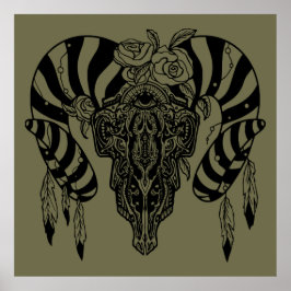 Tribal tjur skalle poster