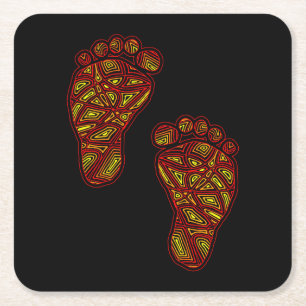 Tribal Toes Underlägg Papper Kvadrat
