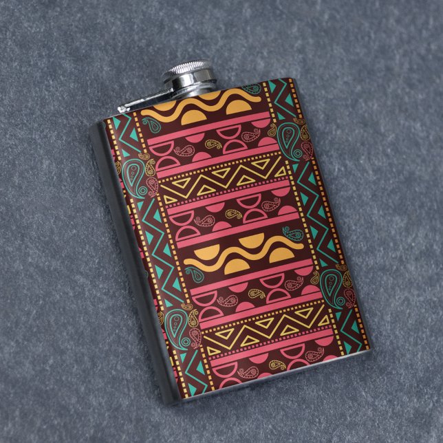 Tribal Traditional Mönster Fickplunta (FLASK)
