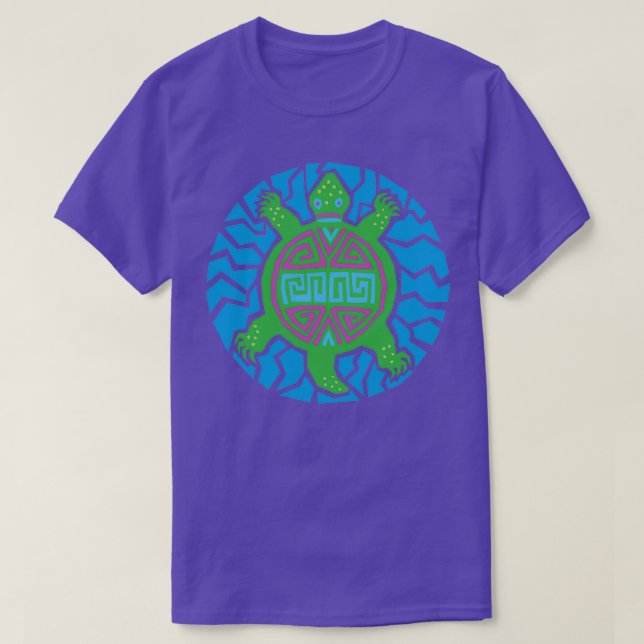 Tribal Turtle Design T Shirt (Design framsida)