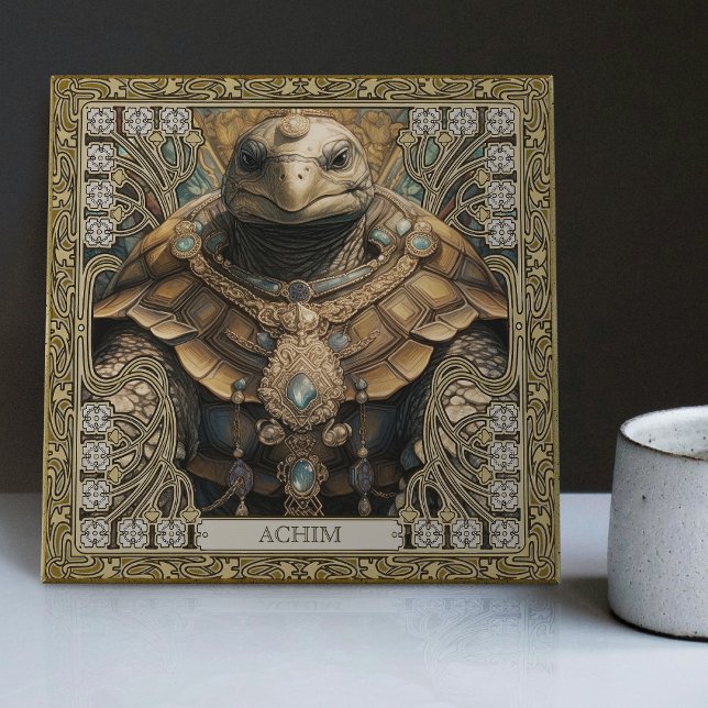 Tribal Turtle Personalize Andlig Totem Keepsaké Kakelplatta (Skapare uppladdad)