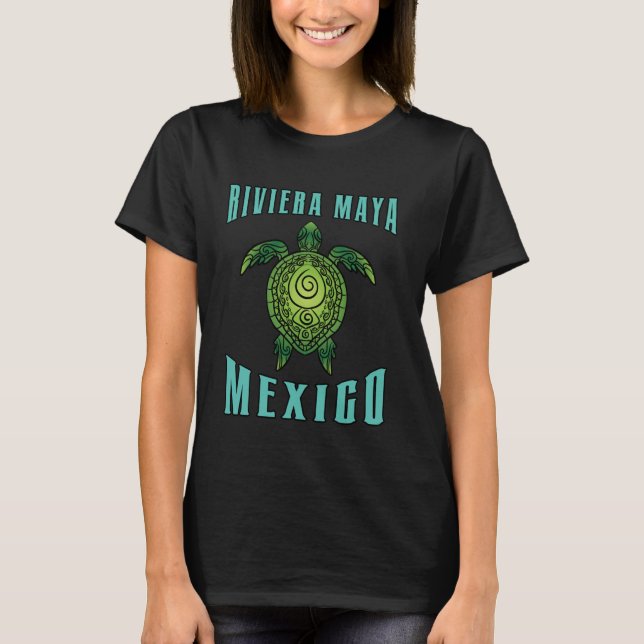 Tribal Turtle Riviera Maya Mexico Påsklov Sum T Shirt (Framsida)