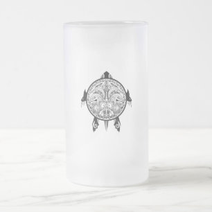 Tribal Turtle Shield Tattoo Frostat Ölglas