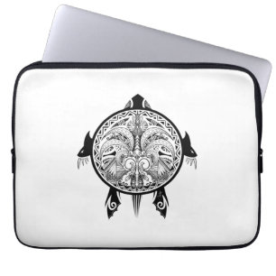 Tribal Turtle Shield Tattoo Laptop Fodral