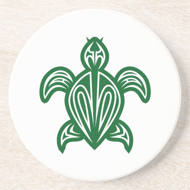 Tribal Turtle Silhouette Underlägg (Framsidan)