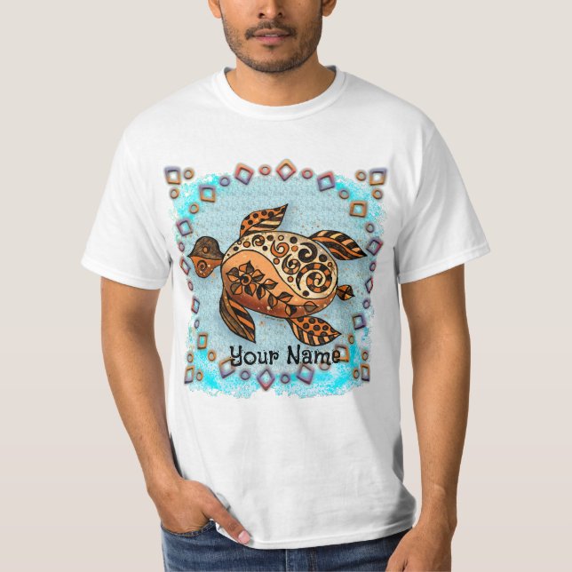 Tribal Turtle T Shirt (Framsida)