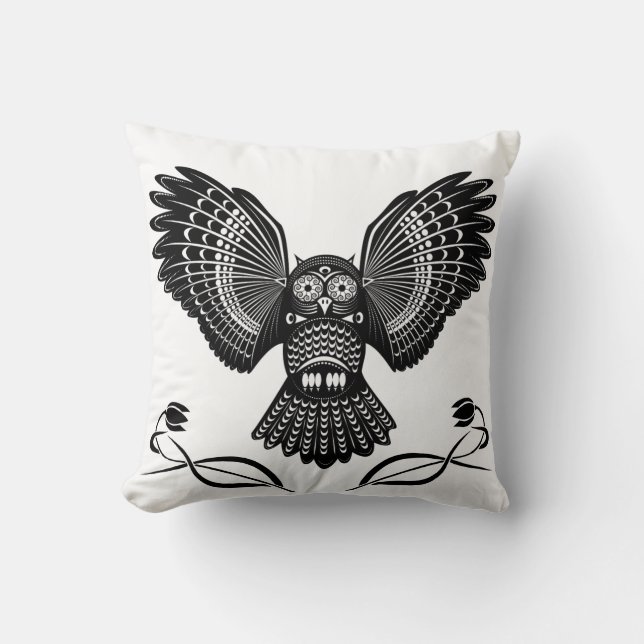 Tribal Uggla Dekorativ kudde (Framsida)