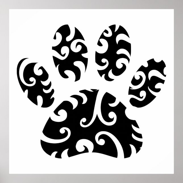 Tribal-utskrift av hund Tass Poster (Framsidan)