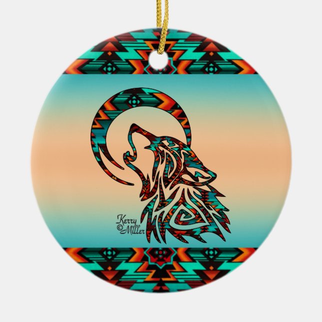 Tribal Varg Ceramic Ornament (Framsidan)