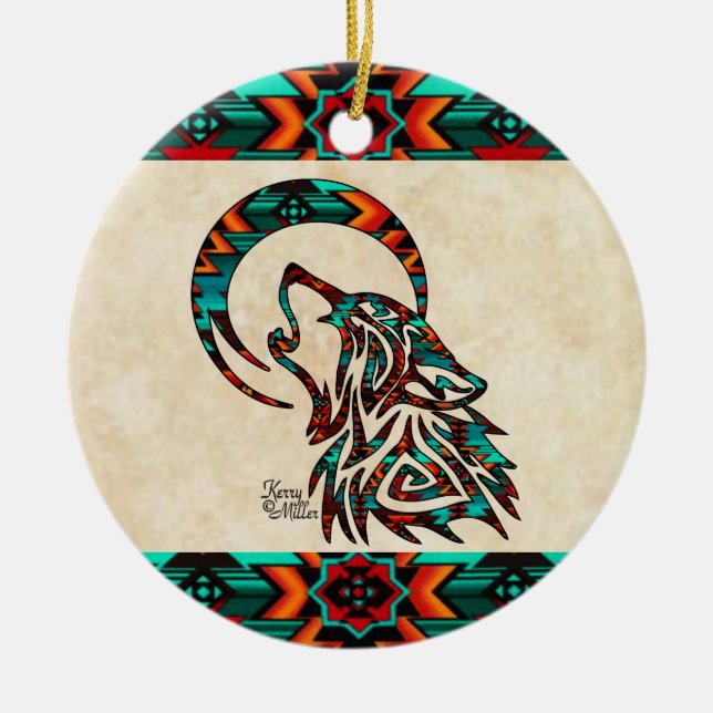 Tribal Varg Ceramic Ornament (Framsidan)