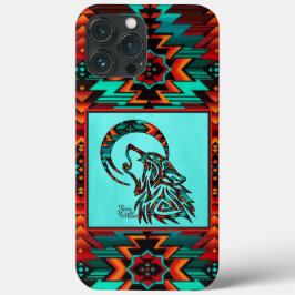 Tribal Varg Howling vid Måne iphone case