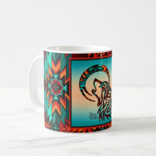 Tribal Varg Howling vid Måne-kaffet Mugg