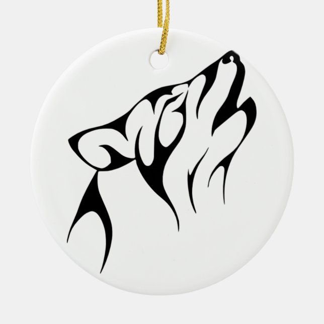 Tribal-Varg Julgransprydnad Keramik (Framsidan)