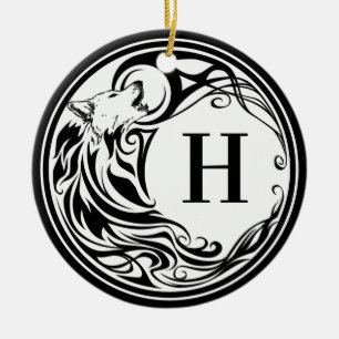 Tribal Varg Monogram Julgransprydnad Keramik