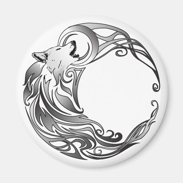 Tribal-Varg - skuggad Magnet (Framsidan)