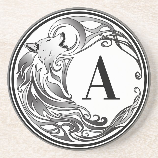 Tribal-Varg - skuggad monogram Underlägg (Framsidan)