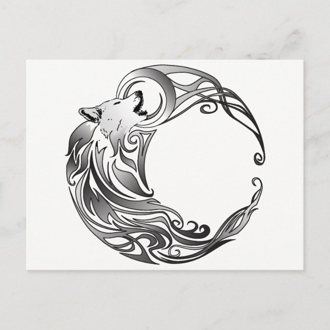 Tribal-Varg - skuggad Vykort (Framsida)