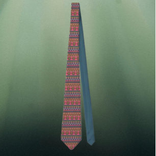 Tribal Vibes Necktie - fetstilt geometrisk utskrif Slips
