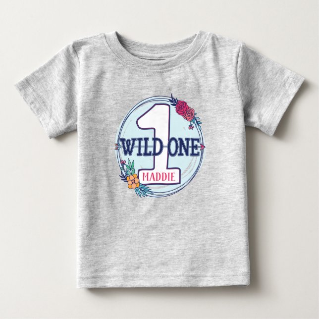 Tribal Vild En Personlig första födelsedag T Shirt (Framsida)