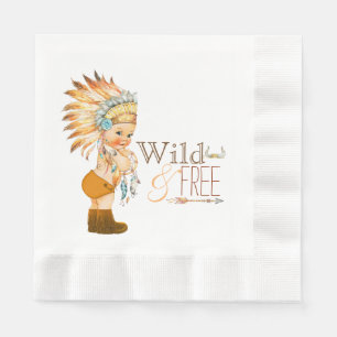 Tribal Vild och Fri Pojke Baby Shower Pappersservett