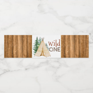 Tribal Vild One Teepe 1st Vattenflaska Labels Vattenflaskor Etikett