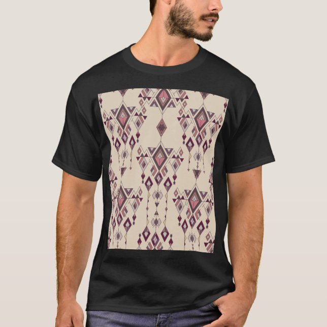 Tribal Vintage Ethnic Seamless Aztec T Shirt (Framsida)
