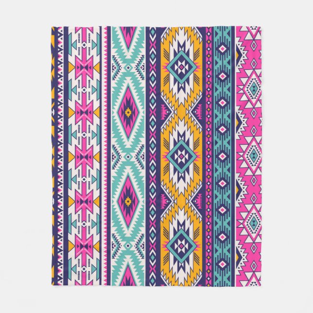 Tribal vintage Navajo: retro mönster Fleecefilt (Framsidan)