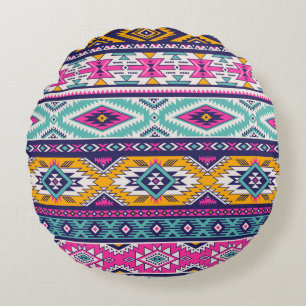 Tribal vintage Navajo: retro mönster Rund Kudde