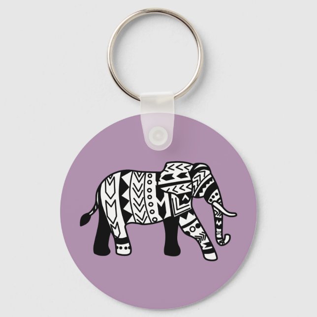 Tribal Walking Elephant Nyckelring (Framsida)