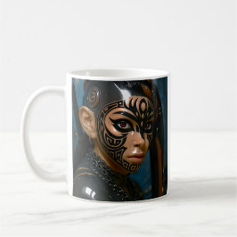 Tribal Warrior-ansikte Kaffemugg