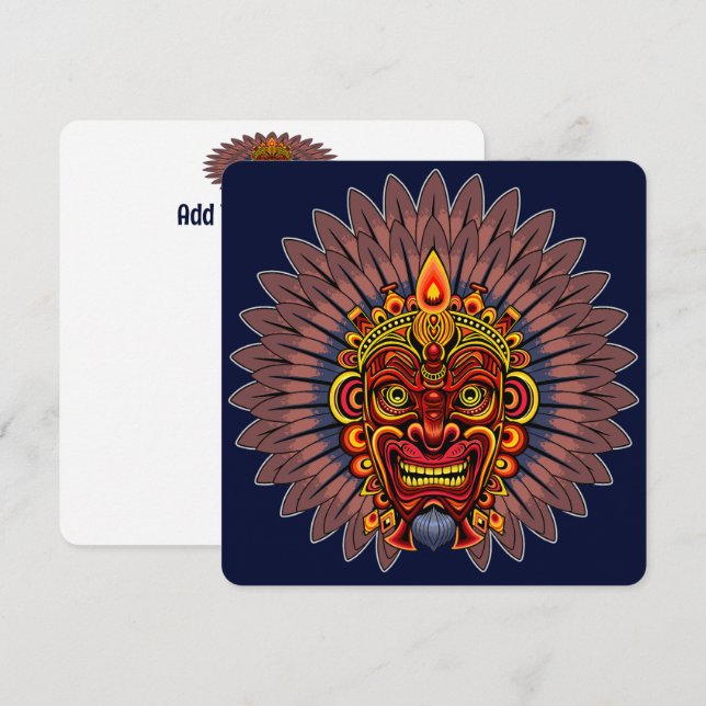 Tribal Warrior Kung Ritual Mask (Fram/baksida)