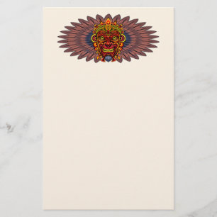 Tribal Warrior Kung Ritual Mask Brevpapper