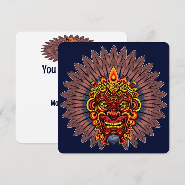 Tribal Warrior Kung Ritual Mask Inbjudningar (Fram/baksida)
