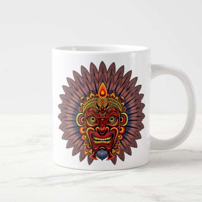 Tribal Warrior Kung Ritual Mask Jumbo Mugg (Höger)