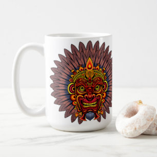Tribal Warrior Kung Ritual Mask Kaffemugg