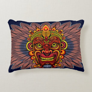 Tribal Warrior Kung Ritual Mask Prydnadskudde