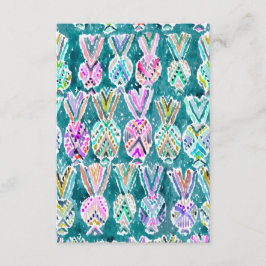 Tribal Watercolor Pineapple Mönster Note - platta 