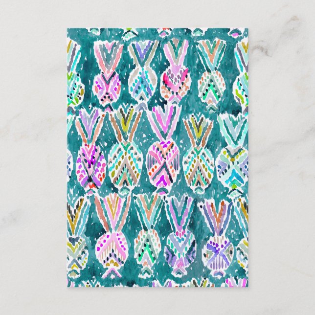 Tribal Watercolor Pineapple Mönster Note - platta  (Framsida)