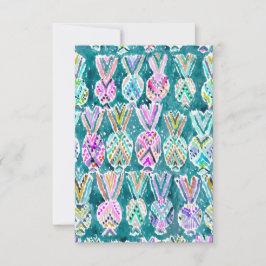 Tribal Watercolor Pineapple Mönster Note - platta