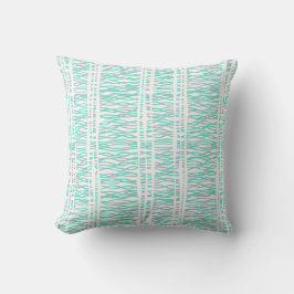 Tribal weave aqua/mynt grönt dekorativ kudde