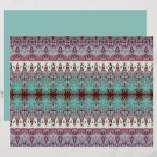 Tribal Westernare Mönster Teal Bull Cow Skull Land